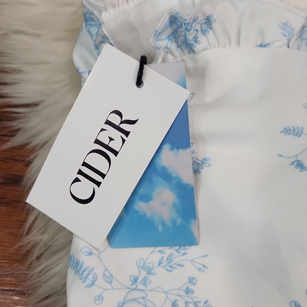 Cider Floral Blue & White Corset - Picture 5 of 6